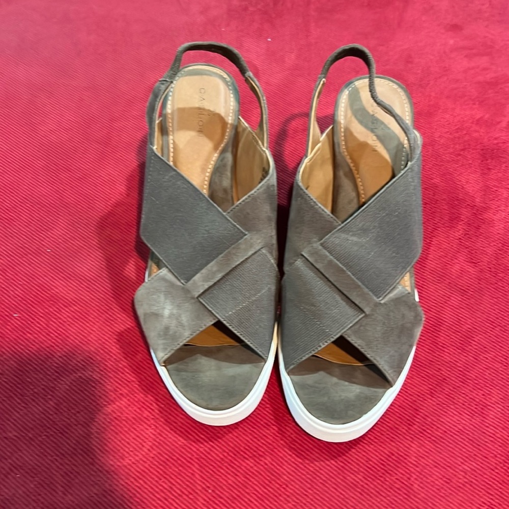 Calson Green wedge open toe, sling back sandal brand new without tags. Size 8